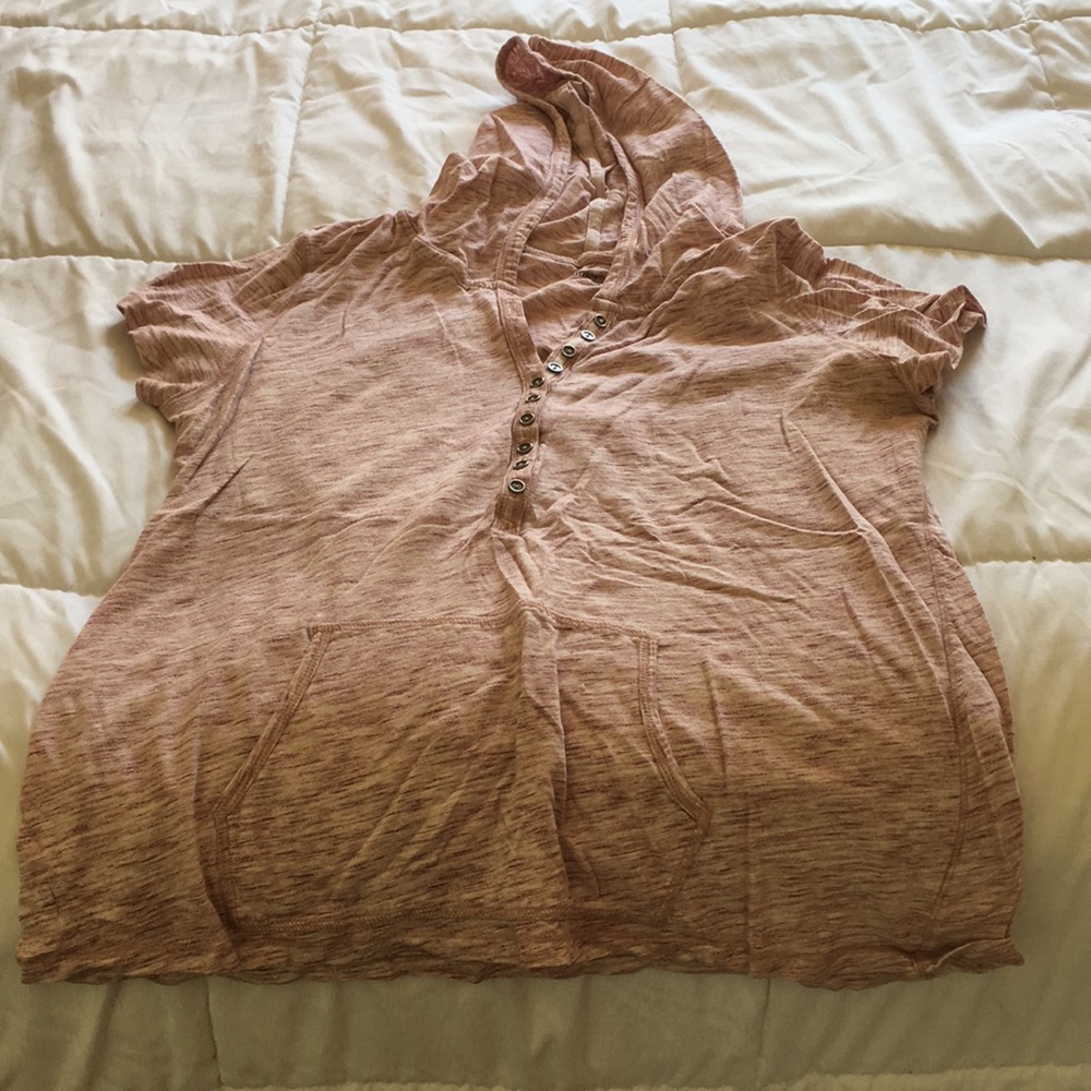 T shirt with hood and kangaroo pocket